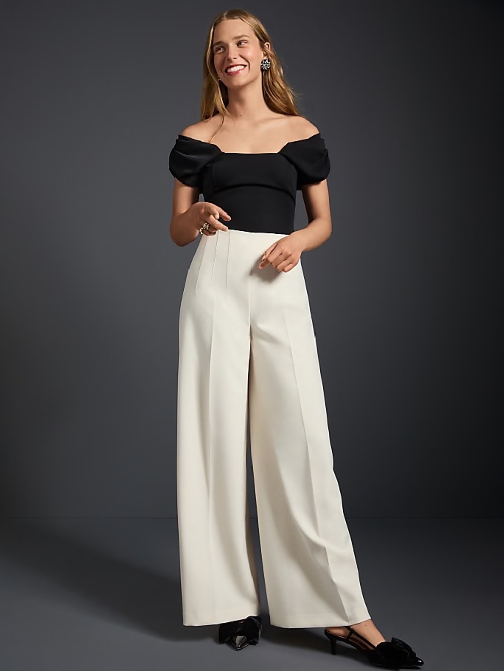 LOFT Darted Palazzo Pants in Doubleface